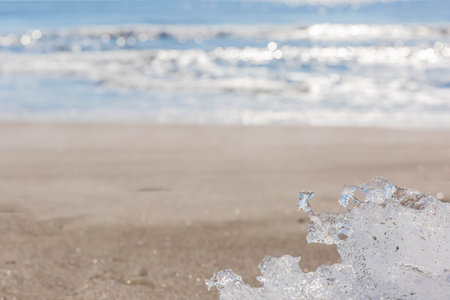 jewelry ice on beach in hokkaidoの写真素材