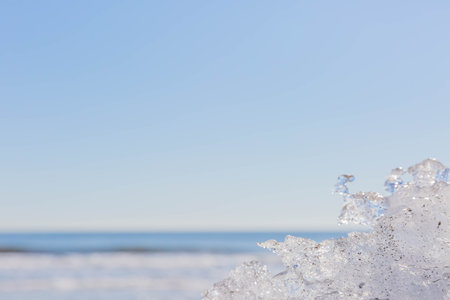 jewelry ice on beach in hokkaidoの写真素材