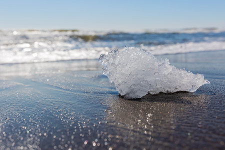 jewelry ice on beach in hokkaidoの写真素材