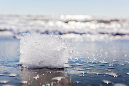 jewelry ice on beach in hokkaidoの写真素材