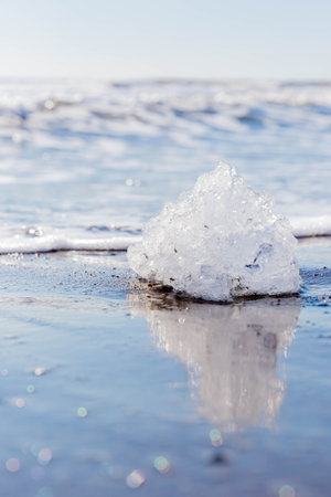 jewelry ice on beach in hokkaidoの写真素材