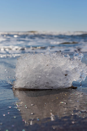 jewelry ice on beach in hokkaidoの写真素材