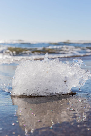 jewelry ice on beach in hokkaidoの写真素材