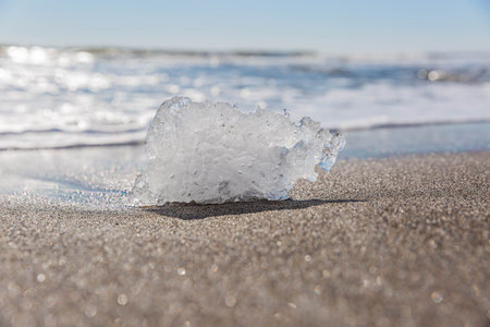 jewelry ice on beach in hokkaidoの写真素材