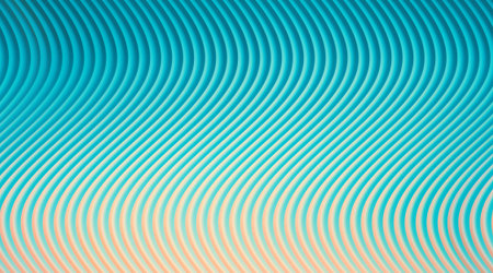 Vibrant abstract design featuring smooth turquoise concentric circles forming a wave pattern with a...
