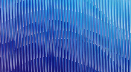 This mesmerizing blue abstract background features vertical lines and wave patterns, creating a sense of depth and visual interest for various design applications.の写真素材