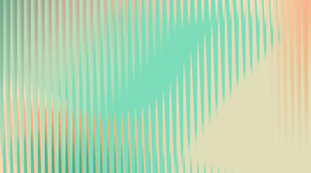 A visually appealing abstract background featuring vertical lines and a blurred gradient. The color palette includes green, beige, and peach tones.の写真素材