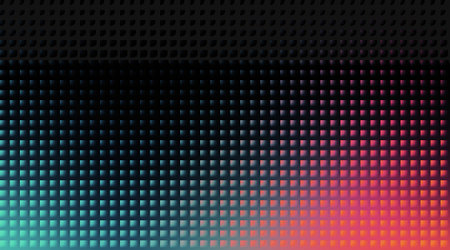 A mesmerizing abstract background featuring a grid of glowing squares that transition from vibrant...