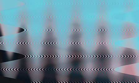 A mesmerizing blend of wavy lines creates a captivating abstract background. The harmonious fusion of colors adds depth and visual interest to any design.の写真素材