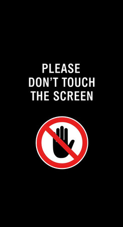 Please do not touch this area sign on black background. Vector illustrationの素材