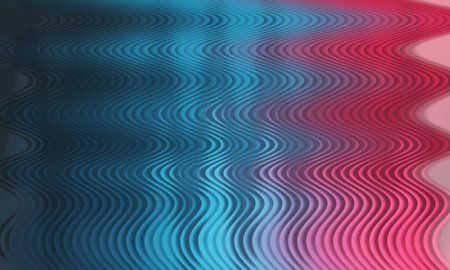 Abstract background with smooth wavy lines in red, blue and pink colors