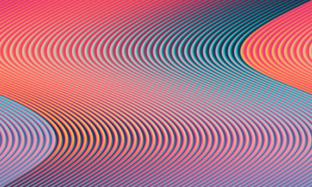 Colorful abstract background with wavy lines. Vector Illustration.の写真素材
