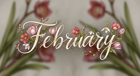 Hand lettering Thank You with spring flowers. Handmade calligraphy.の素材