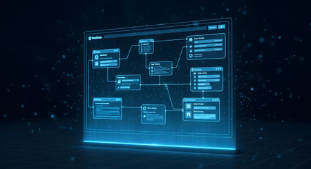 Futuristic user interface on dark background. 3D Renderingの素材