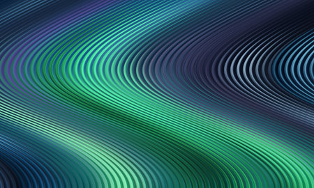 abstract background with smooth lines in green and turquoise colors