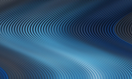 abstract background with smooth wavy lines in blue colors for design