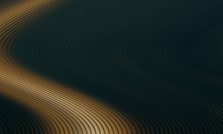 abstract background with smooth wavy lines in brown and yellow colorsの写真素材