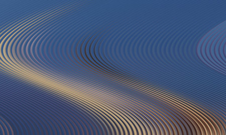 abstract background with smooth wavy lines in blue and yellow colors