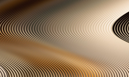 abstract background with smooth wavy lines in beige and brown colorsの写真素材