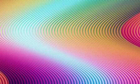 abstract background with smooth lines in pink, yellow, blue and purple colorsの写真素材
