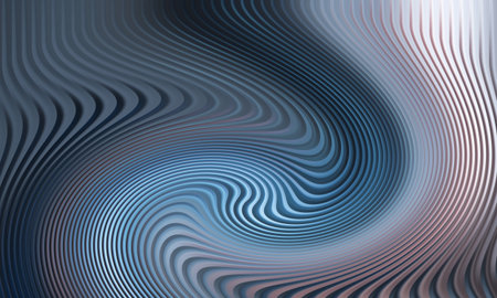 Abstract background with wavy lines in blue colors. Vector illustration.