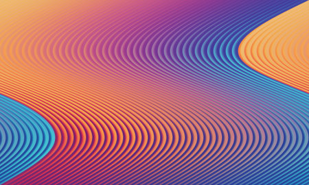 Abstract colorful background with wavy lines. Vector illustration for your designの写真素材
