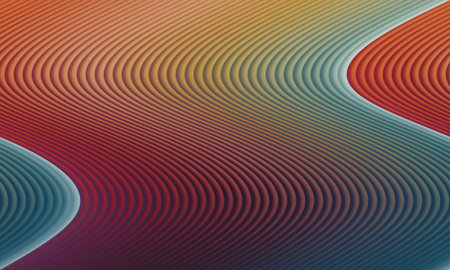 abstract background with multicolored lines and waves, vector illustrationの写真素材