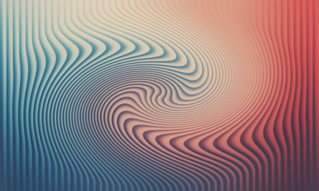abstract background with smooth wavy lines in orange and blue colorsの写真素材