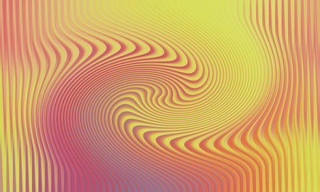 abstract background with smooth lines in yellow, orange and pink colorsの写真素材