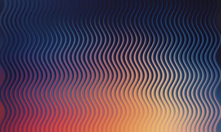 Abstract background with wavy lines in blue and orange colors. Vector illustration.の写真素材