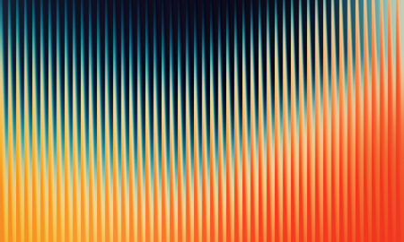 abstract background with vertical stripes in orange and blue colors, vector illustrationの写真素材
