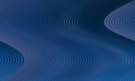 abstract blue background with smooth lines and waves, vector illustration.の写真素材