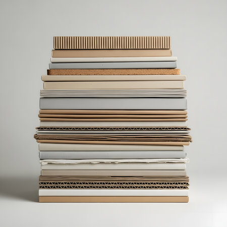 Stack of hardcover books on white background. 3d rendering.の素材