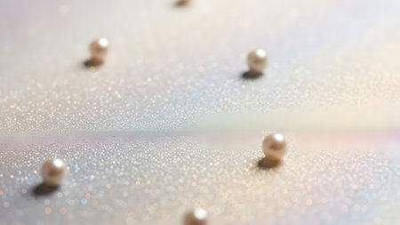 Abstract bokeh light background with pearls. Soft focus.の素材
