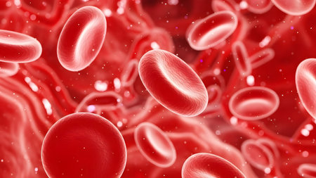 Blood cells in red blood cells. 3d render medical illustration.の素材