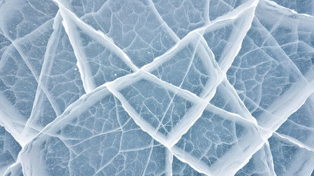Close up of cracked ice texture. Abstract background. Toned.の素材