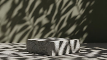 Cylindrical podium with shadows on the floor. 3d renderingの素材