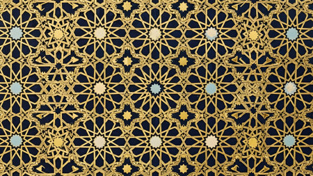 Islamic pattern on the fabric. Seamless pattern. Vector illustration.の素材