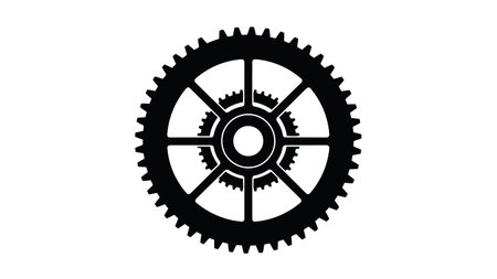 Black gear icon isolated on white background. Cogwheel vector illustration.のイラスト素材