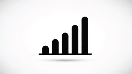 Illustration of a bar chart icon isolated on a white background.のイラスト素材