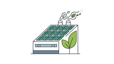 Ecology concept, solar panel and plant icon. Vector illustration.のイラスト素材