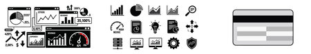 Web analytics icons set. Collection of web analytics vector icons for web designのイラスト素材