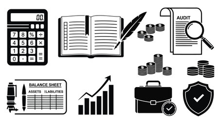 Business and finance icons set. Vector illustration of business and finance icons set.のイラスト素材
