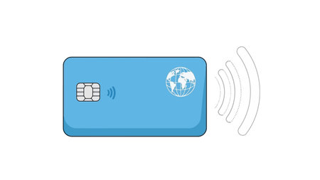 Credit card with world map on a white background. Vector illustration.のイラスト素材