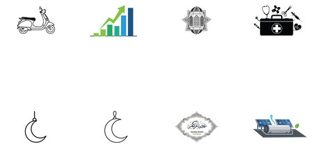 Set of vector icons and symbols for business, finance, healthcare and medicineのイラスト素材