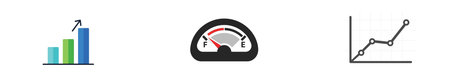 Graph icon set, vector illustration. Flat design style eps 10