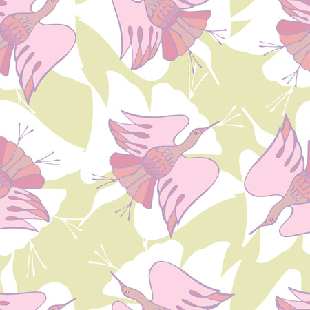 Fabulous Birds and flowers. Can be used for printing on paper, stickers, postcards , bijouterie, textilesのイラスト素材
