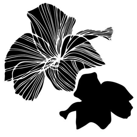 Elements isolated on white background. In black and white style. Can be used for printing on paper, stickers, badges, bijouterie.のイラスト素材