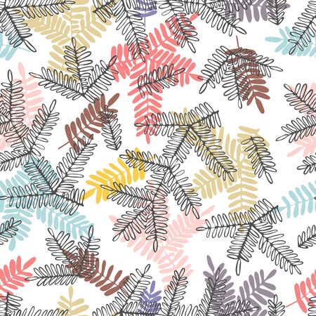 Seamless pattern with twigs. Can be used for printing on paper, stickers, badges, bijouterie, wallpaper, stationary.のイラスト素材