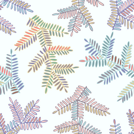 Seamless pattern with twigs. Can be used for printing on paper, stickers, badges, bijouterie, wallpaper, stationary.のイラスト素材